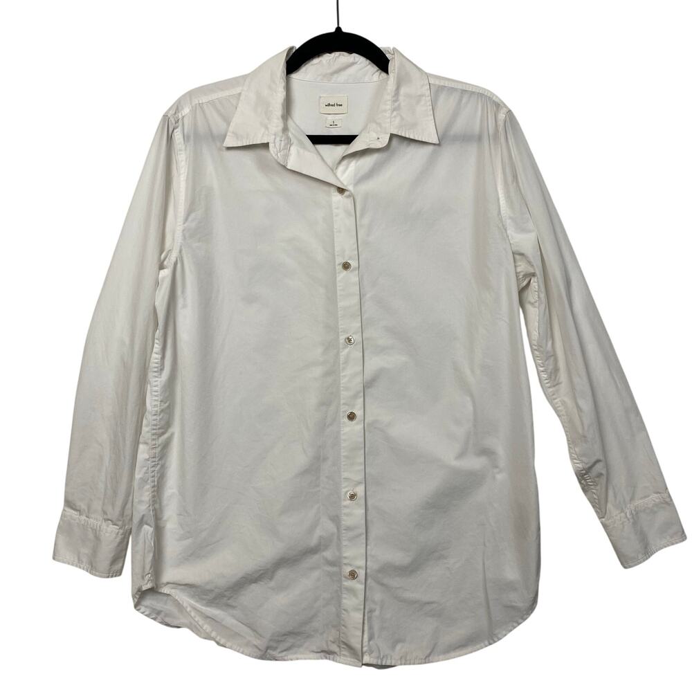 Aritzia Wilfred Free White Cotton Button Up Long Sleeve Shirt Small Clean Girl